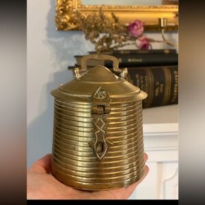 Antique Brass Honeycomb Container